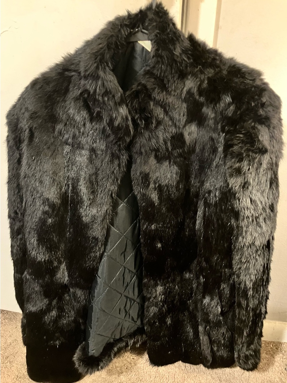 Black Faux Fur Pea Coat - Women's Luxe Winter Outerwear